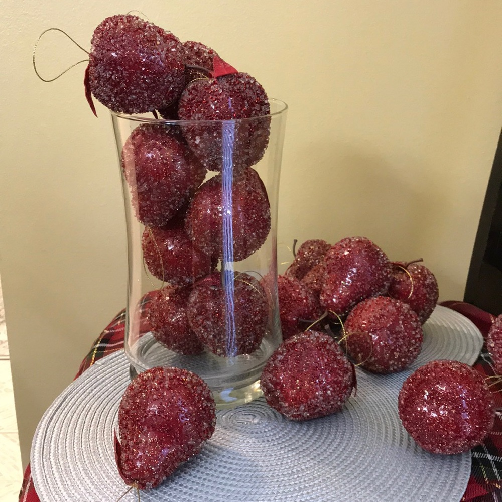❤️CHRISTMAS DECOR APPLES & PEAR Ornaments T17 - Picture 5 of 5